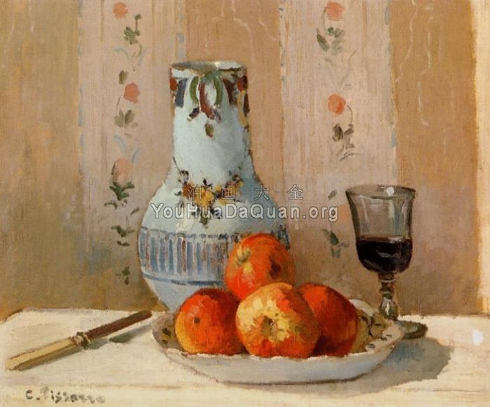 Still Life with Apples and Pitcher - 卡米耶·毕沙罗
